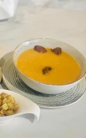 Supa crema de naut cu carnati de mangalita 350ml